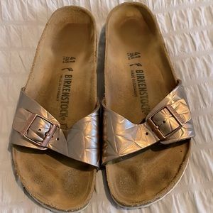ROSE GOLD BIRKENSTOCK MADRID SANDALS